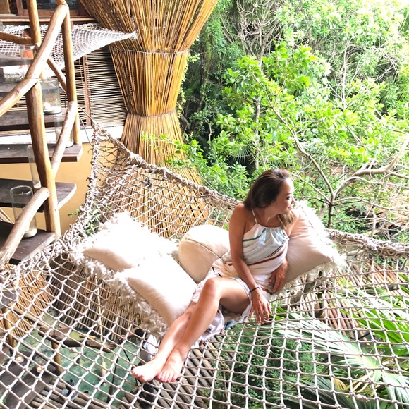 White long dress w/ Stripes PETITE - Picture 6 of 8